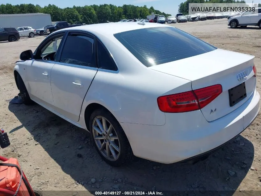 WAUAFAFL8FN035338 2015 Audi A4 2.0T Premium