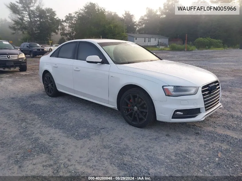 2015 Audi A4 2.0T Premium VIN: WAUFFAFL0FN005966 Lot: 40200048