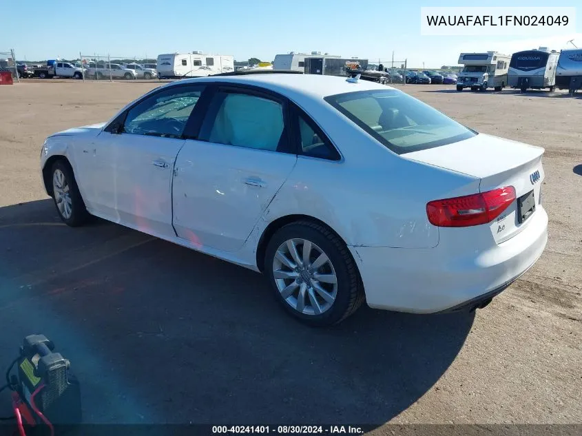 2015 Audi A4 2.0T Premium VIN: WAUAFAFL1FN024049 Lot: 40241401