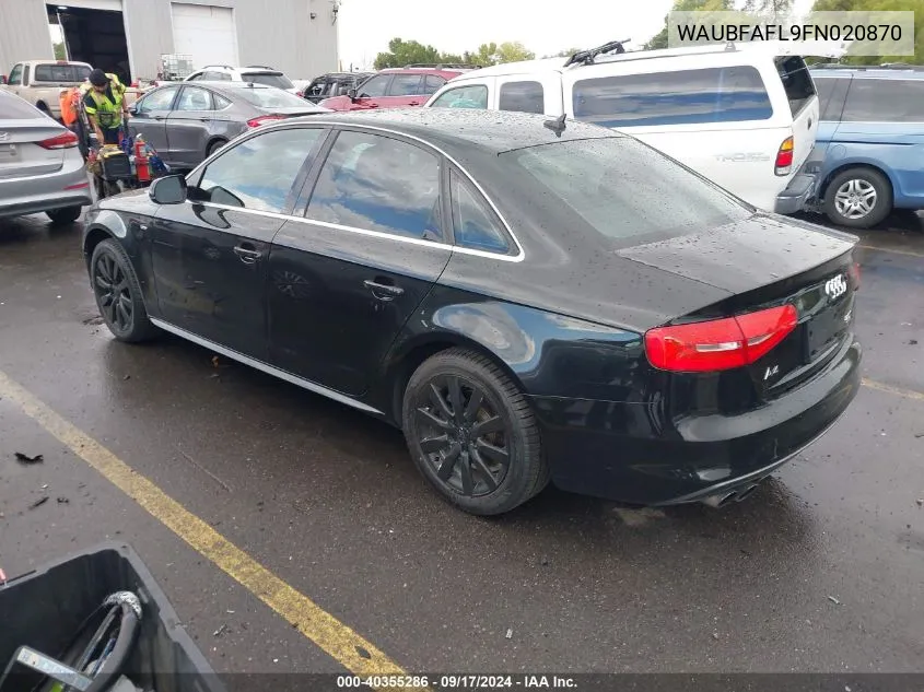 2015 Audi A4 2.0T Premium VIN: WAUBFAFL9FN020870 Lot: 40355286