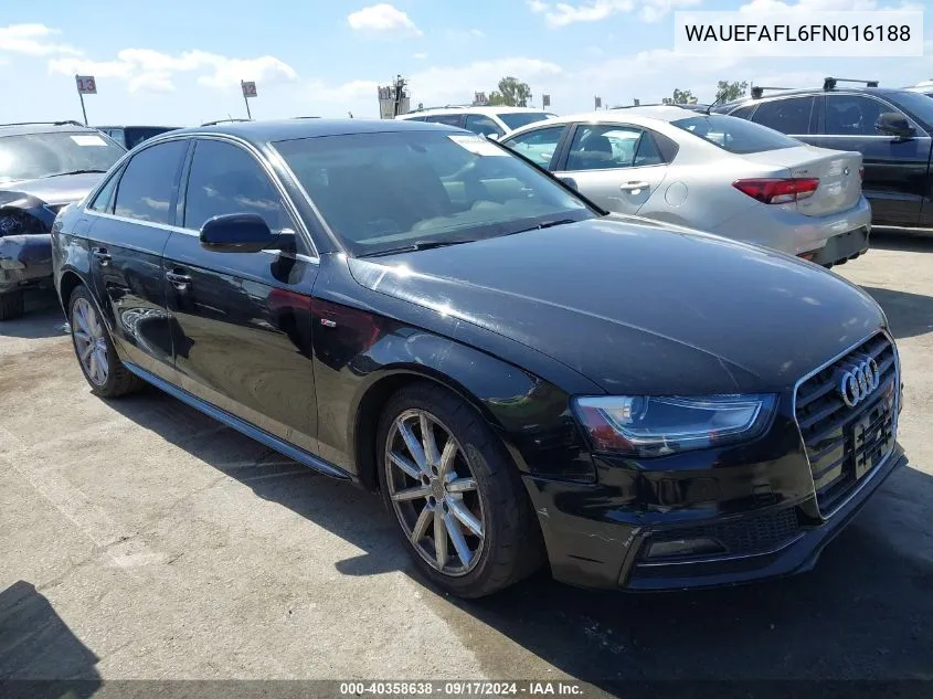 2015 Audi A4 2.0T Premium VIN: WAUEFAFL6FN016188 Lot: 40358638