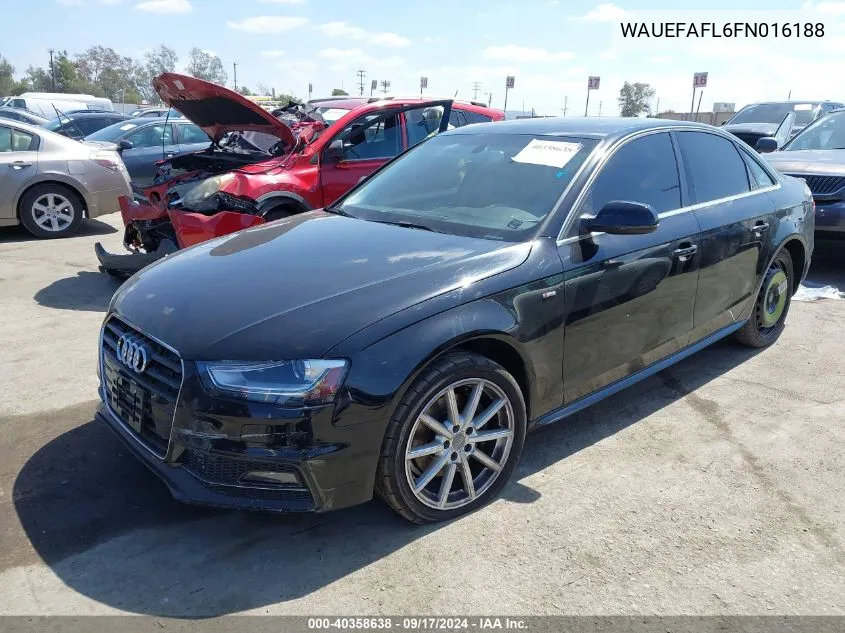 2015 Audi A4 2.0T Premium VIN: WAUEFAFL6FN016188 Lot: 40358638