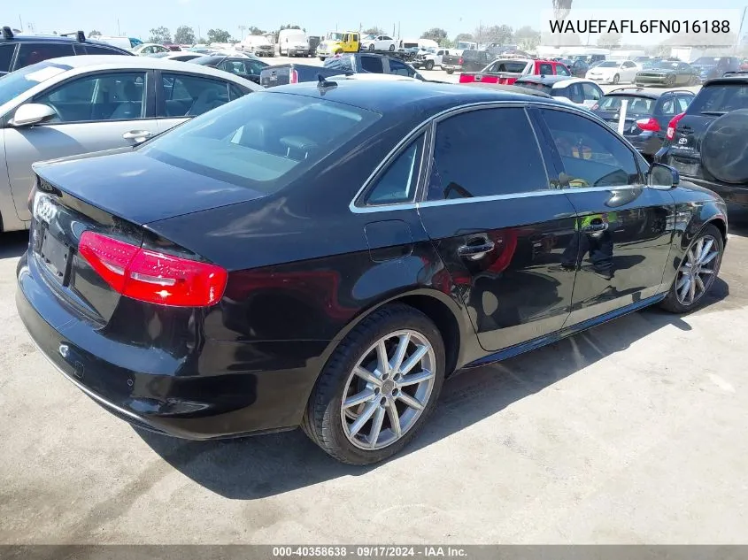 2015 Audi A4 2.0T Premium VIN: WAUEFAFL6FN016188 Lot: 40358638