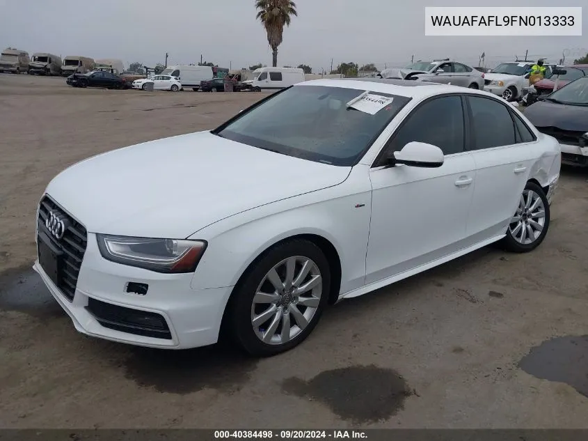 2015 Audi A4 2.0T Premium VIN: WAUAFAFL9FN013333 Lot: 40384498