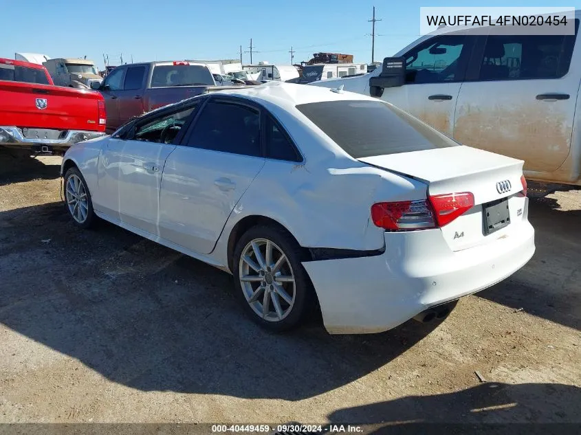 2015 Audi A4 Premium Plus VIN: WAUFFAFL4FN020454 Lot: 40449459