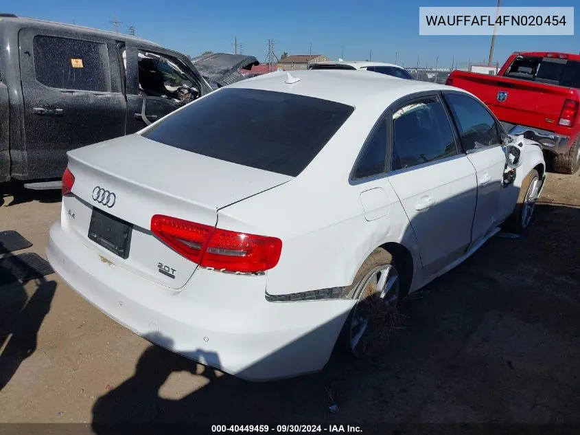 2015 Audi A4 Premium Plus VIN: WAUFFAFL4FN020454 Lot: 40449459