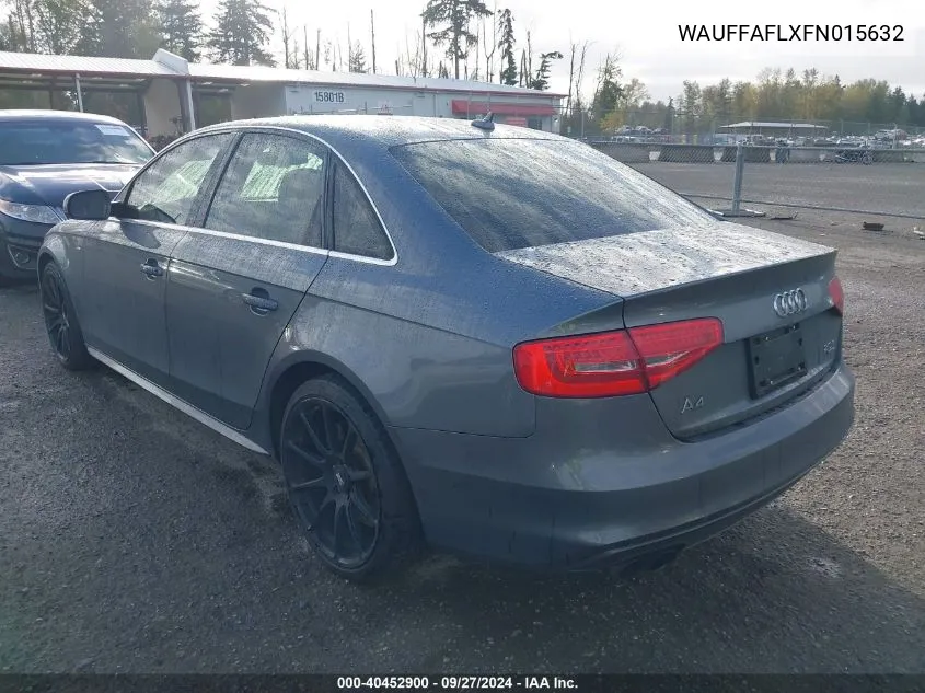 2015 Audi A4 2.0T Premium VIN: WAUFFAFLXFN015632 Lot: 40452900