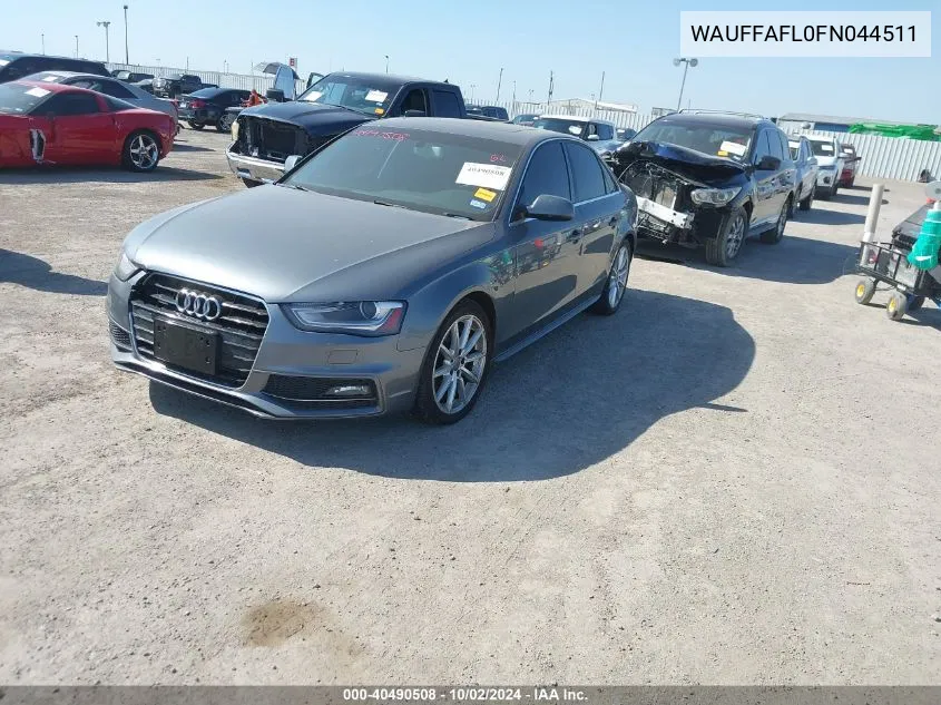 2015 Audi A4 2.0T Premium VIN: WAUFFAFL0FN044511 Lot: 40490508