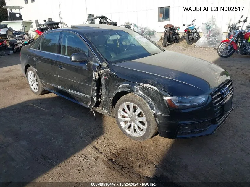 2015 Audi A4 2.0T Premium VIN: WAUBFAFL2FN002517 Lot: 40518447