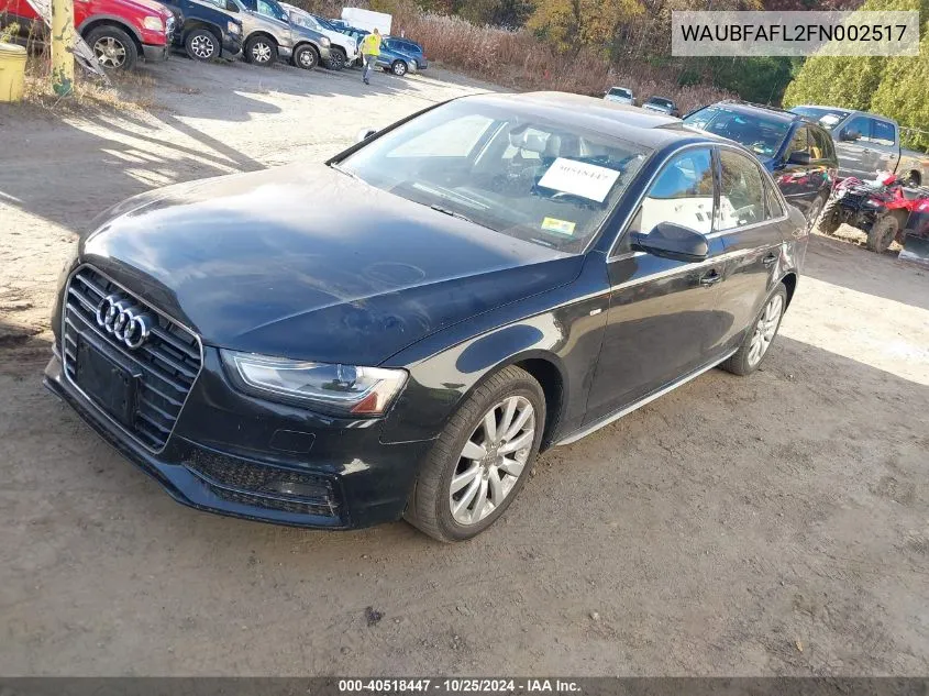 2015 Audi A4 2.0T Premium VIN: WAUBFAFL2FN002517 Lot: 40518447