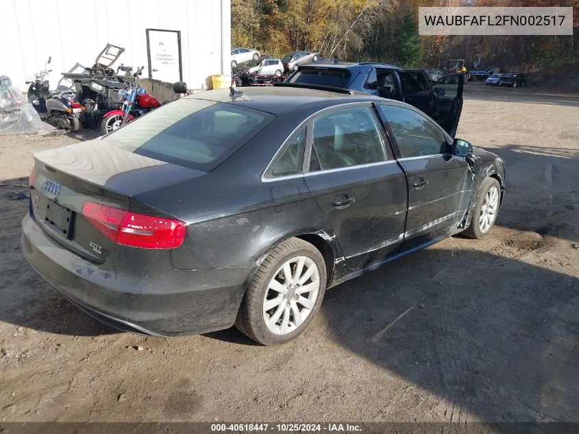 2015 Audi A4 2.0T Premium VIN: WAUBFAFL2FN002517 Lot: 40518447