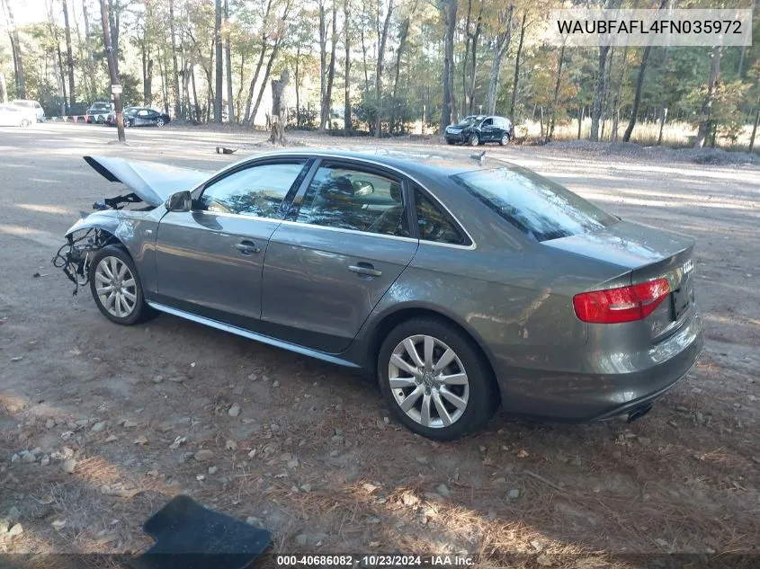 2015 Audi A4 2.0T Premium VIN: WAUBFAFL4FN035972 Lot: 40686082