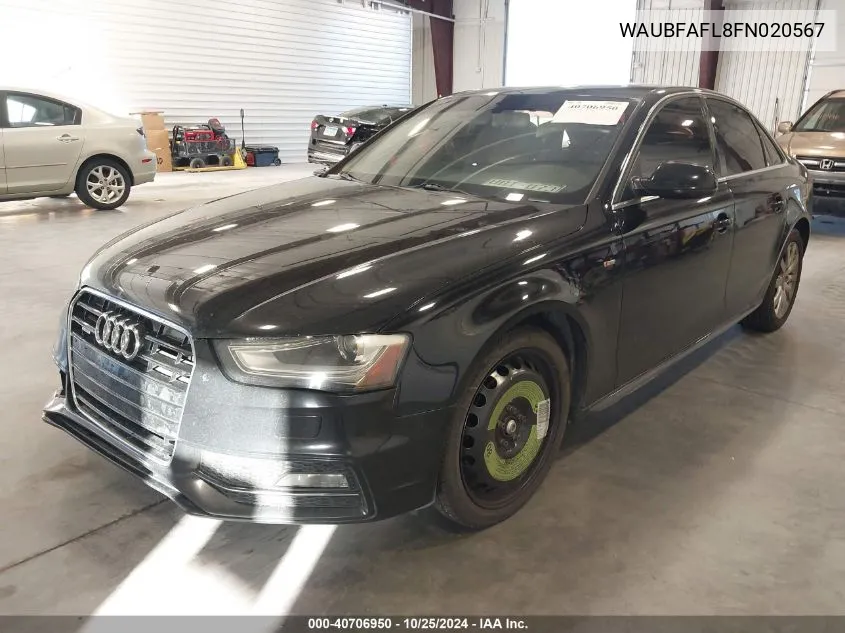 2015 Audi A4 2.0T Premium VIN: WAUBFAFL8FN020567 Lot: 40706950