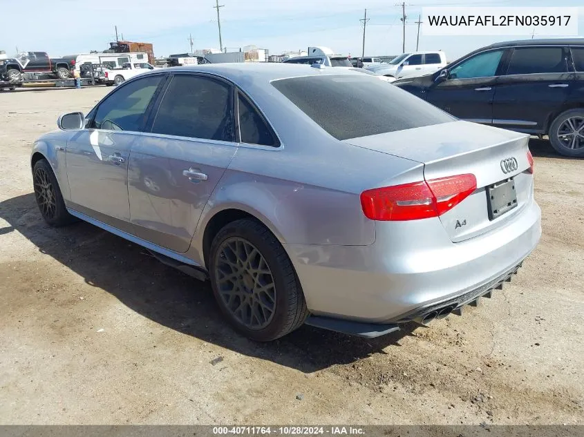 2015 Audi A4 2.0T Premium VIN: WAUAFAFL2FN035917 Lot: 40711764