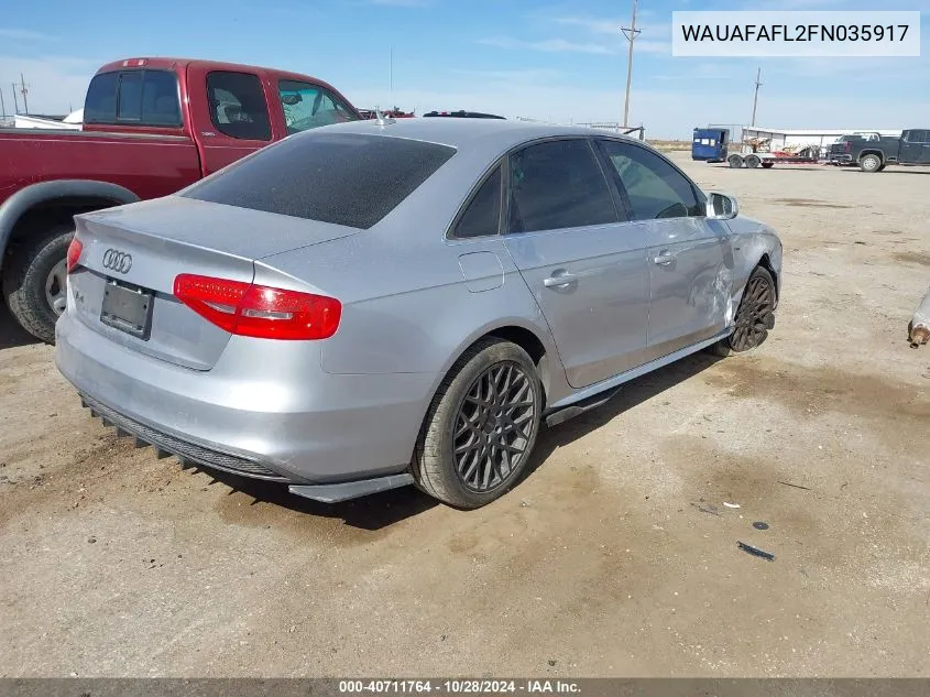 2015 Audi A4 2.0T Premium VIN: WAUAFAFL2FN035917 Lot: 40711764