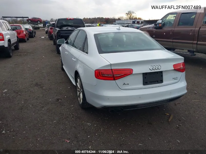 2015 Audi A4 2.0T Premium VIN: WAUFFAFL2FN007489 Lot: 40754244