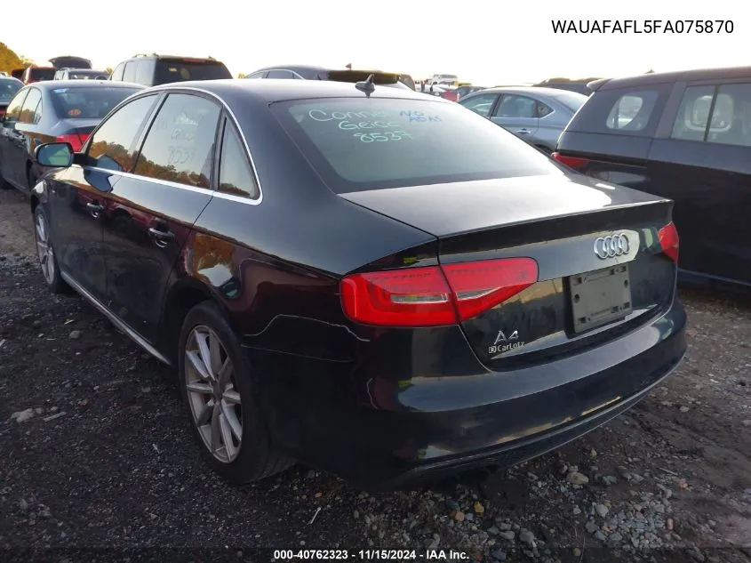 2015 Audi A4 2.0T Premium VIN: WAUAFAFL5FA075870 Lot: 40762323