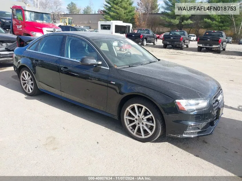 2015 Audi A4 2.0T Premium VIN: WAUFFAFL4FN018753 Lot: 40807634