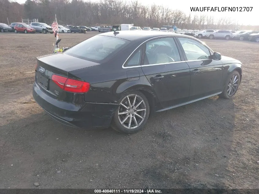 2015 Audi A4 2.0T Premium VIN: WAUFFAFL0FN012707 Lot: 40840111