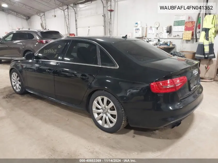 2015 Audi A4 2.0T Premium VIN: WAUBFAFL4FN041352 Lot: 40853369