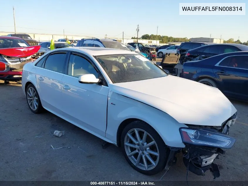 2015 Audi A4 2.0T Premium VIN: WAUFFAFL5FN008314 Lot: 40877151