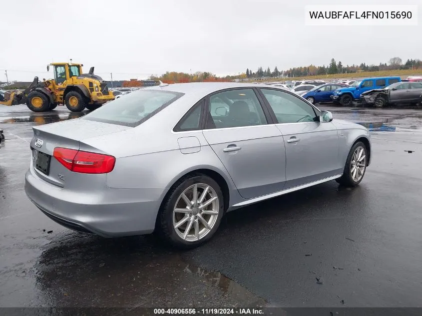 2015 Audi A4 2.0T Premium VIN: WAUBFAFL4FN015690 Lot: 40906556