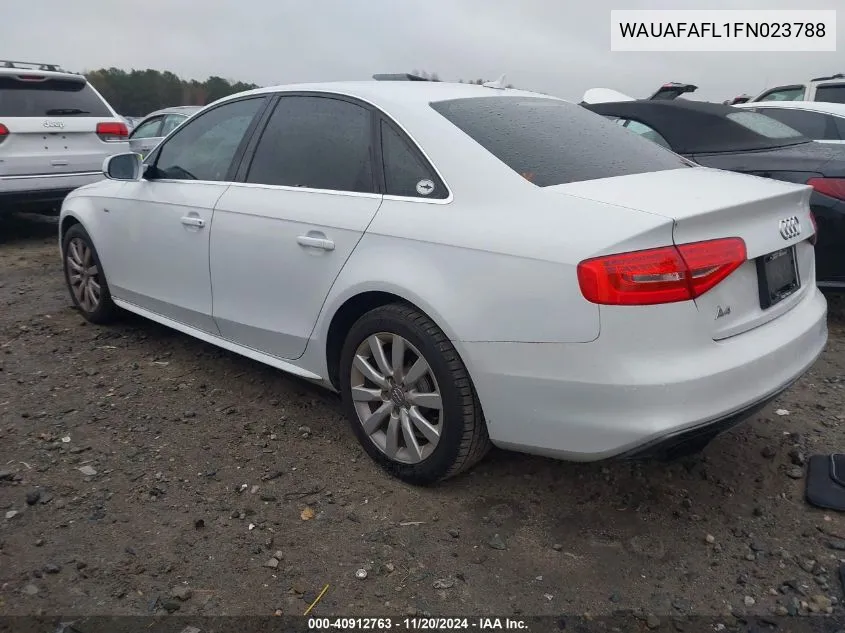 2015 Audi A4 2.0T Premium VIN: WAUAFAFL1FN023788 Lot: 40912763