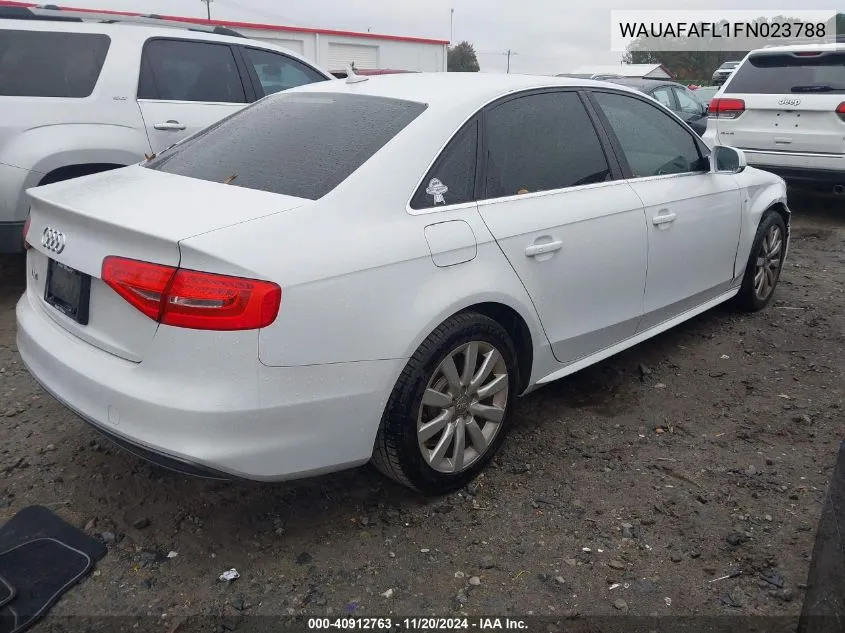 2015 Audi A4 2.0T Premium VIN: WAUAFAFL1FN023788 Lot: 40912763