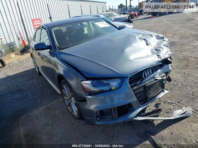 2016 Audi A4 2.0T Premium VIN: WAUBFAFL2GN013244 Lot: 37735481