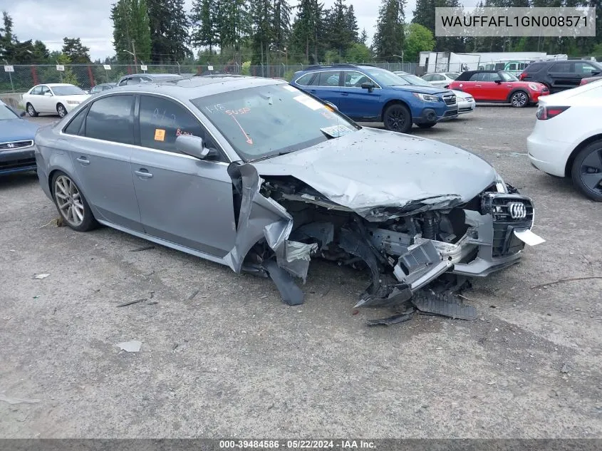 WAUFFAFL1GN008571 2016 Audi A4 2.0T Premium