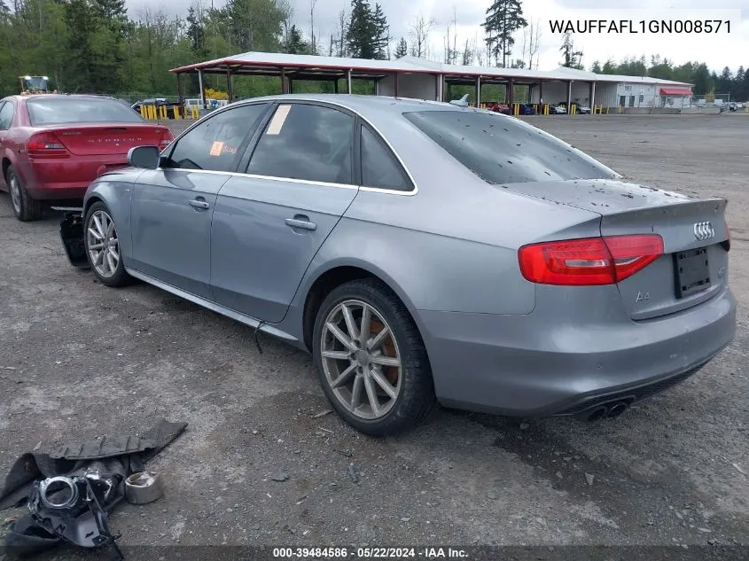 2016 Audi A4 2.0T Premium VIN: WAUFFAFL1GN008571 Lot: 39484586