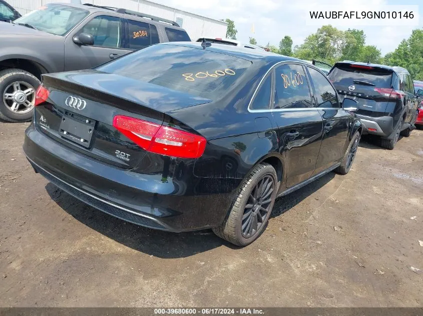 2016 Audi A4 2.0T Premium VIN: WAUBFAFL9GN010146 Lot: 39680600