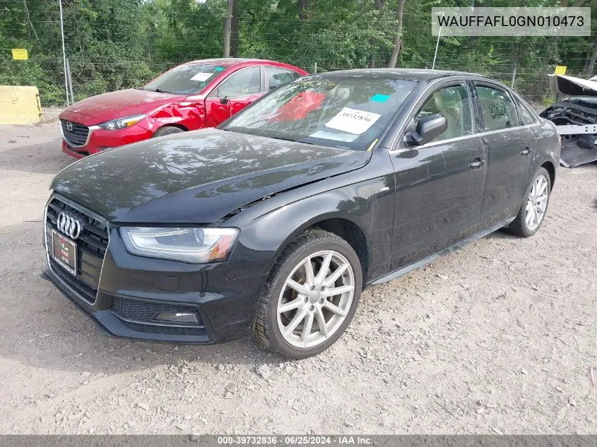 2016 Audi A4 2.0T Premium VIN: WAUFFAFL0GN010473 Lot: 39732836