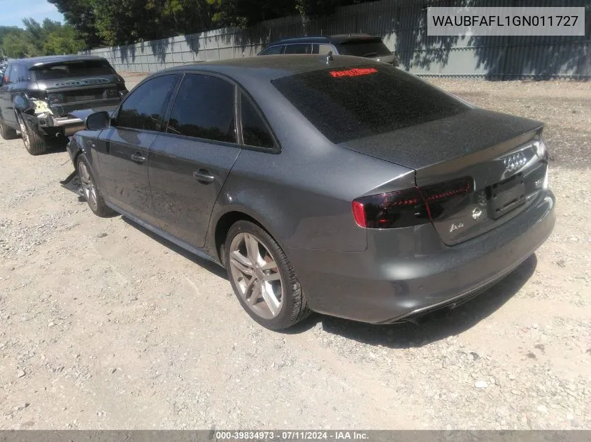 WAUBFAFL1GN011727 2016 Audi A4 2.0T Premium