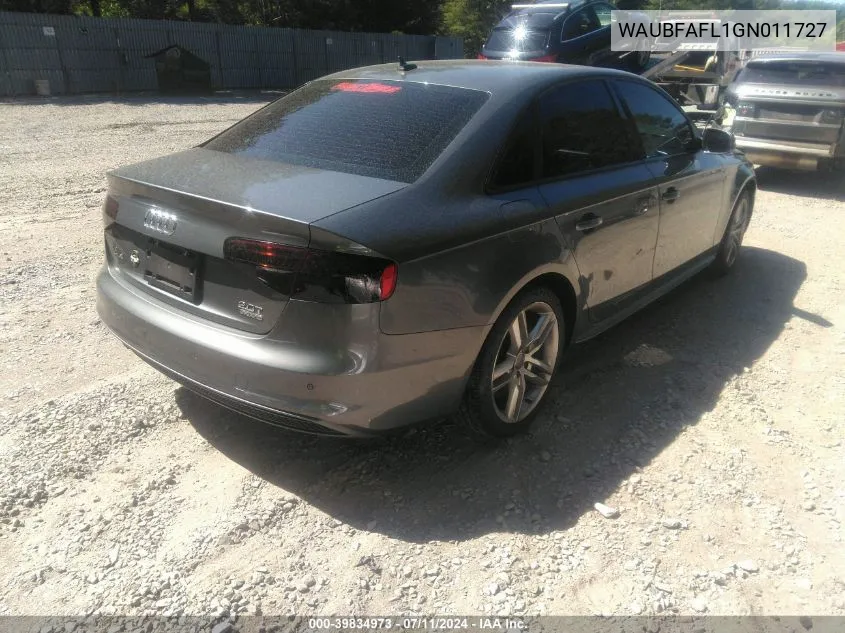 WAUBFAFL1GN011727 2016 Audi A4 2.0T Premium