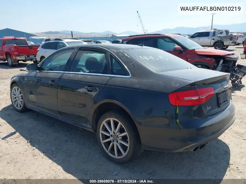 2016 Audi A4 2.0T Premium VIN: WAUFFAFL8GN010219 Lot: 39859076