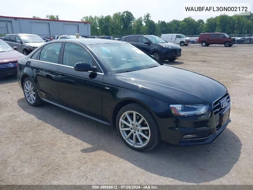 2016 Audi A4 2.0T Premium VIN: WAUBFAFL3GN002172 Lot: 39958612