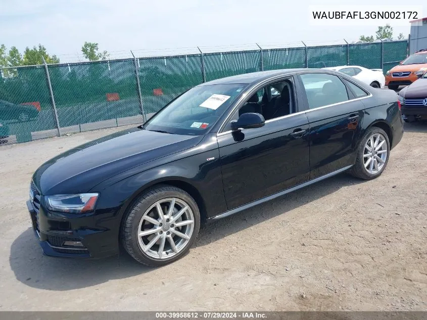 WAUBFAFL3GN002172 2016 Audi A4 2.0T Premium