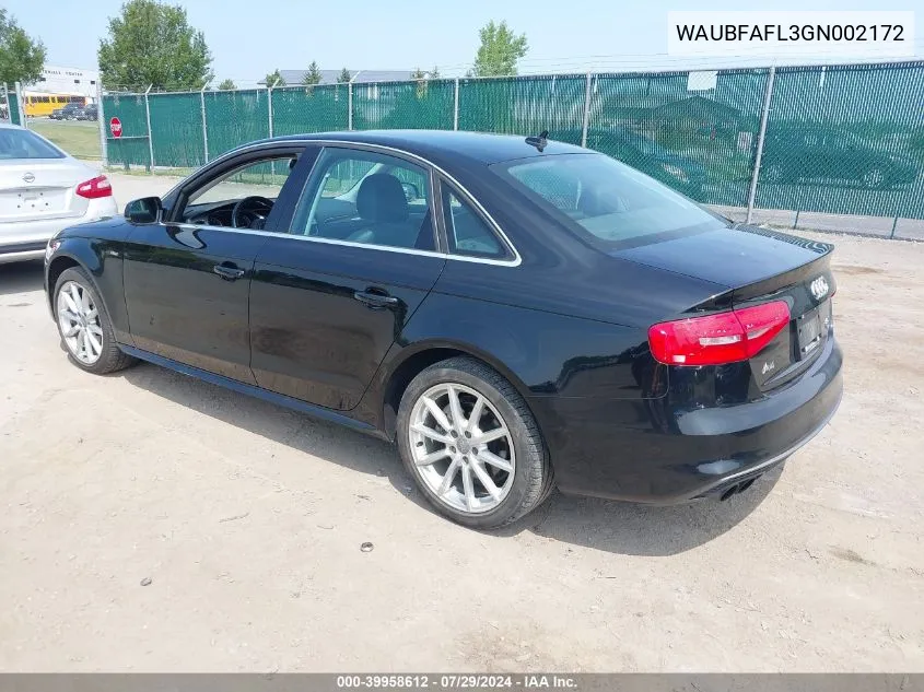 WAUBFAFL3GN002172 2016 Audi A4 2.0T Premium