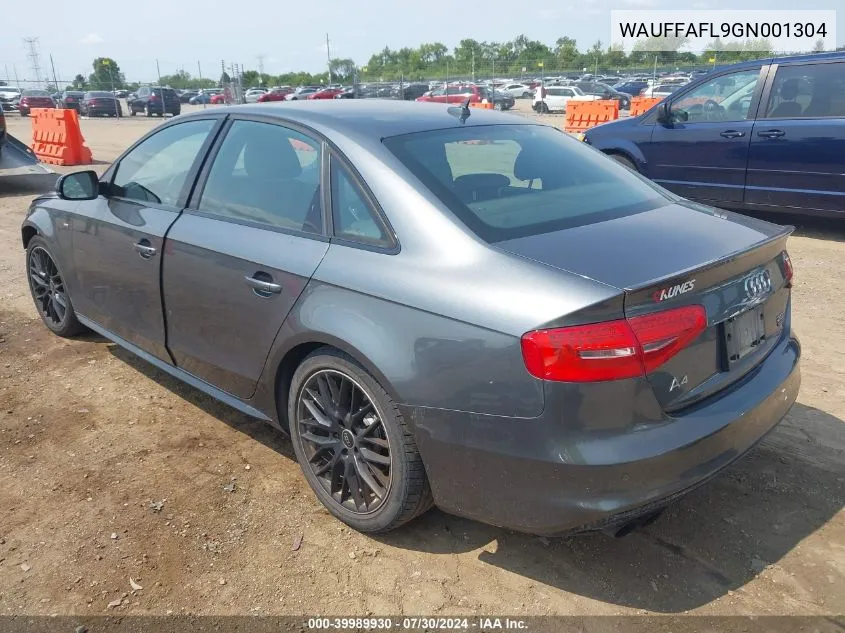 2016 Audi A4 2.0T Premium VIN: WAUFFAFL9GN001304 Lot: 39989930