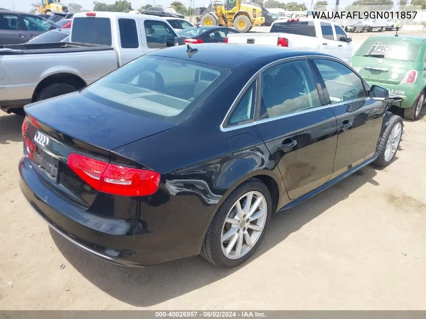 WAUAFAFL9GN011857 2016 Audi A4 2.0T Premium