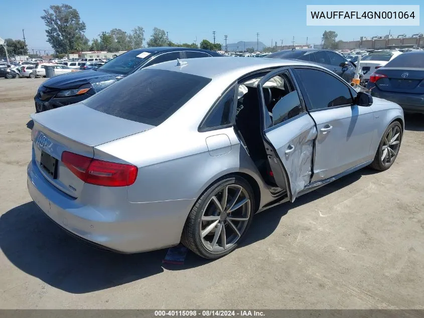 WAUFFAFL4GN001064 2016 Audi A4 2.0T Premium