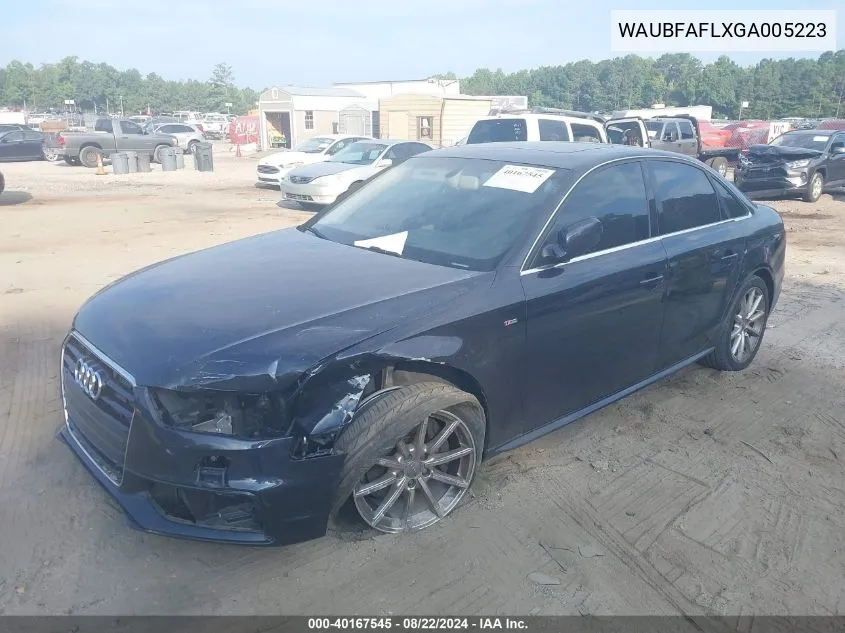 WAUBFAFLXGA005223 2016 Audi A4 2.0T Premium