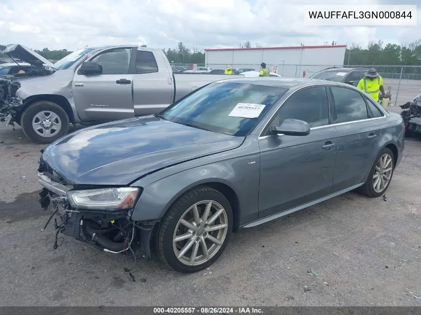 2016 Audi A4 2.0T Premium VIN: WAUFFAFL3GN000844 Lot: 40205557