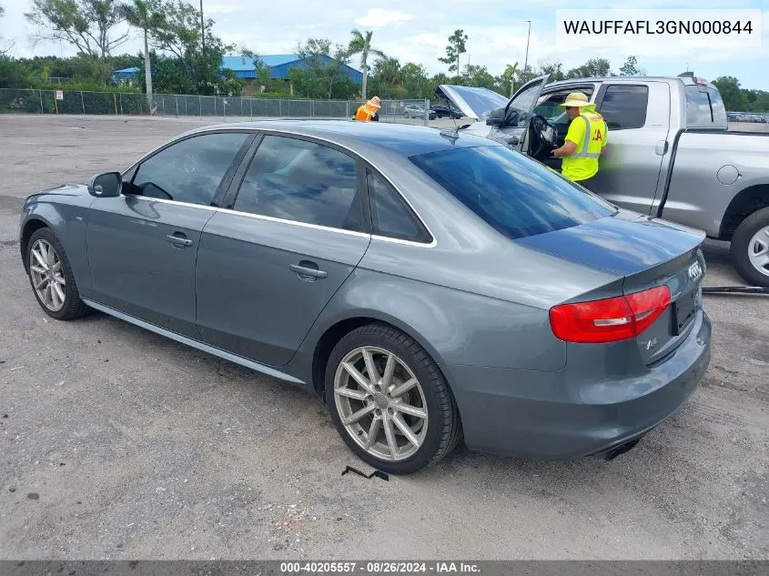 2016 Audi A4 2.0T Premium VIN: WAUFFAFL3GN000844 Lot: 40205557