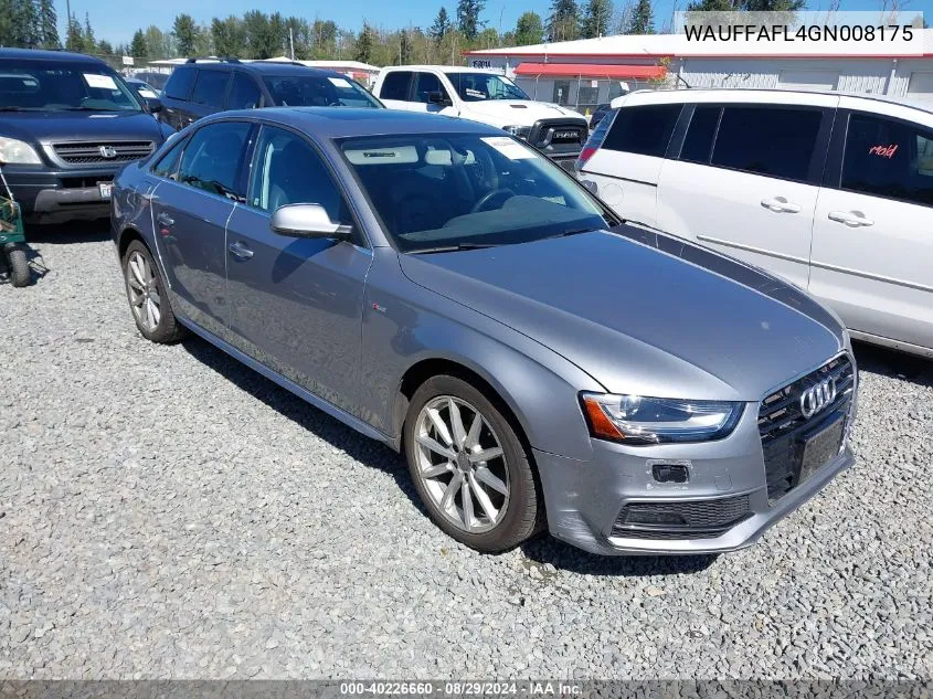 2016 Audi A4 2.0T Premium VIN: WAUFFAFL4GN008175 Lot: 40226660