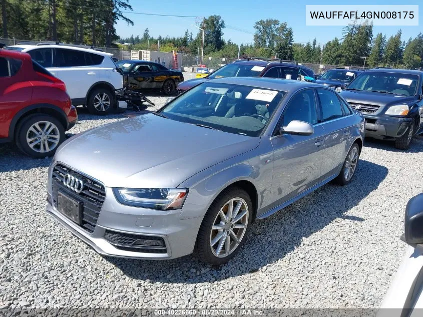 2016 Audi A4 2.0T Premium VIN: WAUFFAFL4GN008175 Lot: 40226660