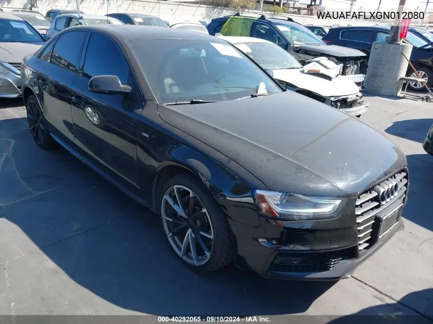 2016 Audi A4 2.0T Premium VIN: WAUAFAFLXGN012080 Lot: 40292065