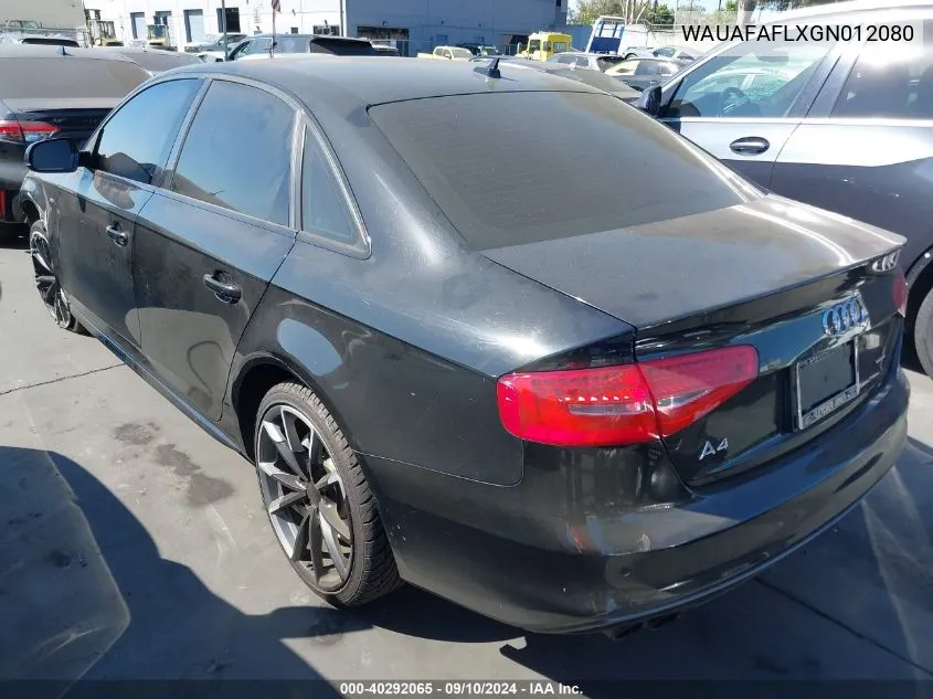 2016 Audi A4 2.0T Premium VIN: WAUAFAFLXGN012080 Lot: 40292065