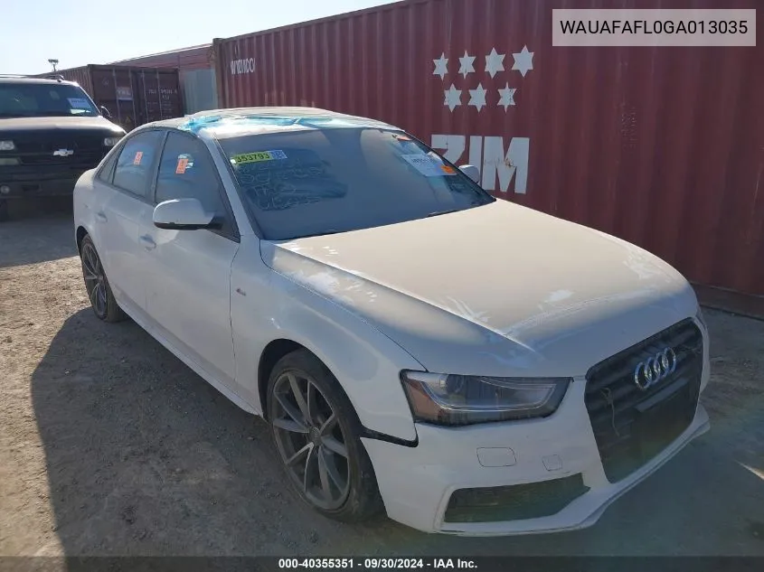 WAUAFAFL0GA013035 2016 Audi A4 2.0T Premium